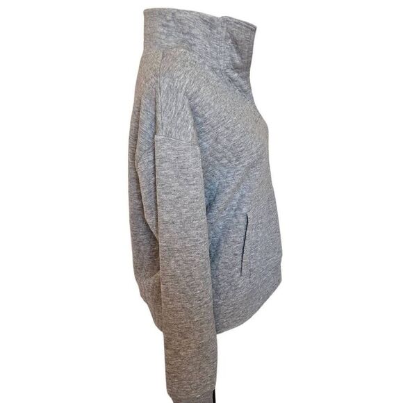 NWT Yogalicious Lux Womens Diamond Quilted Pullover Sweatshirt Heather Gray XS - Picture 4 of 13